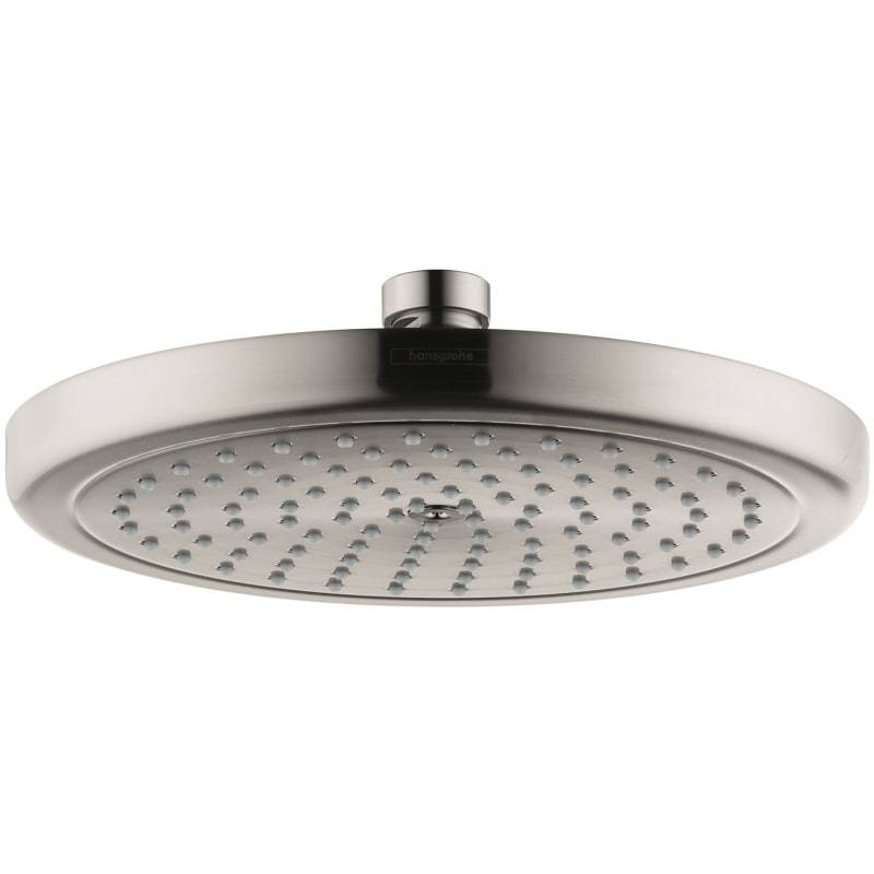 Hansgrohe 26478821 Croma 2 GPM Single Function Shower Head with AirPower and Eco Right Technologies in Brushed Nickel