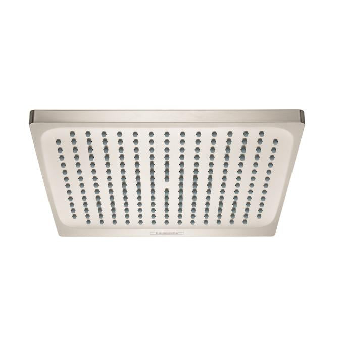 Hansgrohe Crometta 2 GPM Single Function Rain ABS Shower Head with Quick Clean and Eco Right Technologies in Brushed Nickel