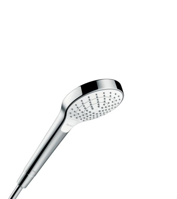 Hansgrohe Croma Select S 2.5 GPM Vario-Function Handshower with Select and Quick Clean Technologies in Chrome/White