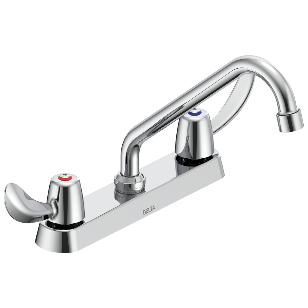 Delta Commercial 26C3: Two Handle 8" Cast Deck Mount Faucet