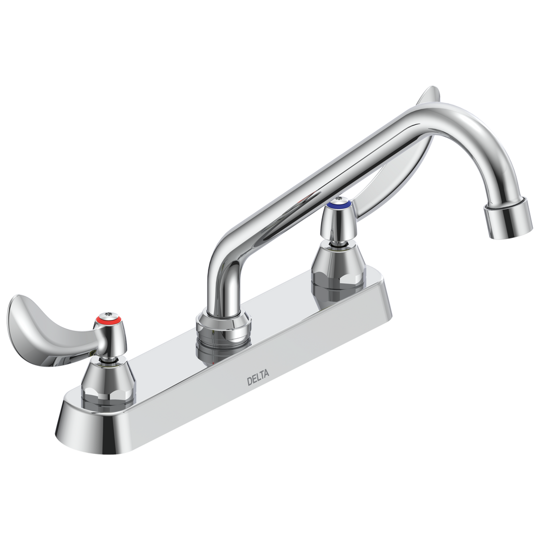 Delta Commercial 26C3: Two Handle 8" Cast Deck Mount Faucet