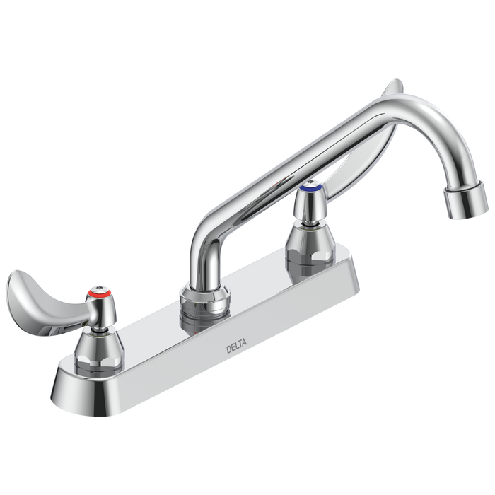 Delta Commercial 26C3: Two Handle 8" Cast Deck Mount Faucet