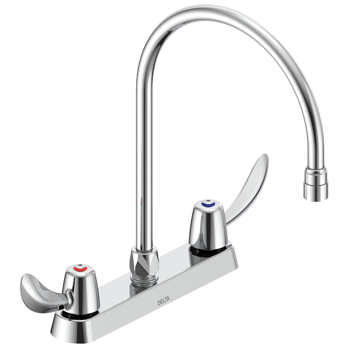Delta Commercial 26C3: Two Handle 8" Cast Deck Mount Faucet