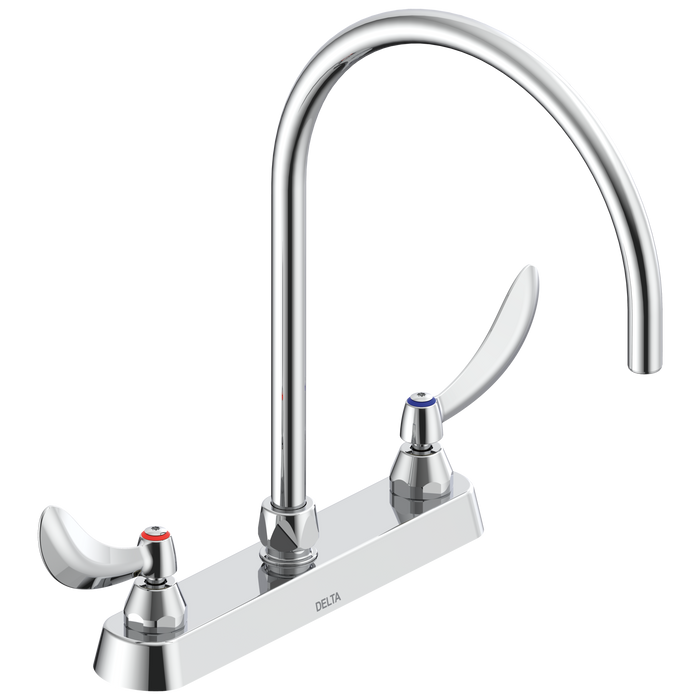Delta Commercial 26C3: Two Handle 8" Cast Deck Mount Faucet
