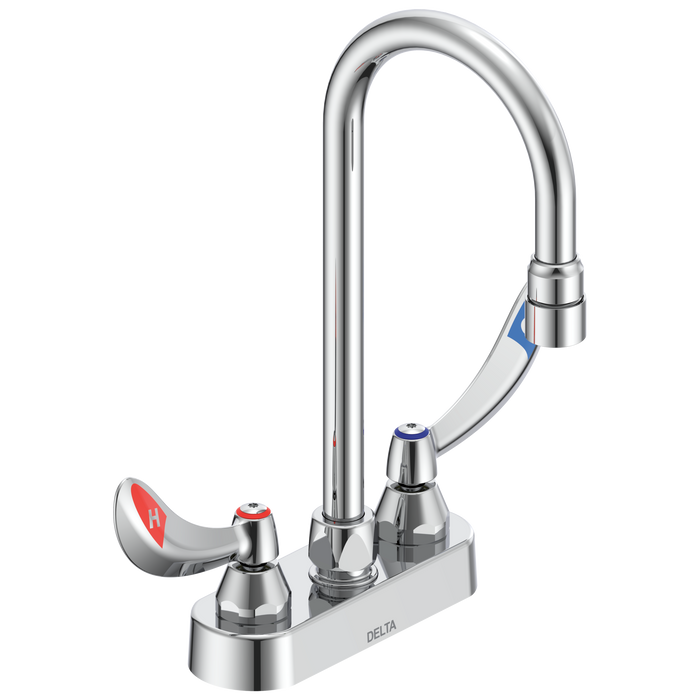 Delta Commercial 27C4 / 27C5 / 27C6: Two Handle 4" Deck Mount Faucet