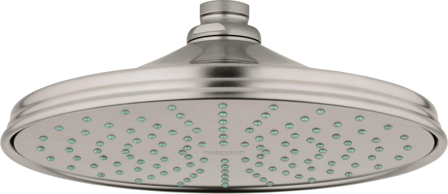 Grohe Rainshower Rustic 2.5 GPM Rain Wall/Ceiling Mount Bathroom Shower Head One Spray with Dream Spray Technology