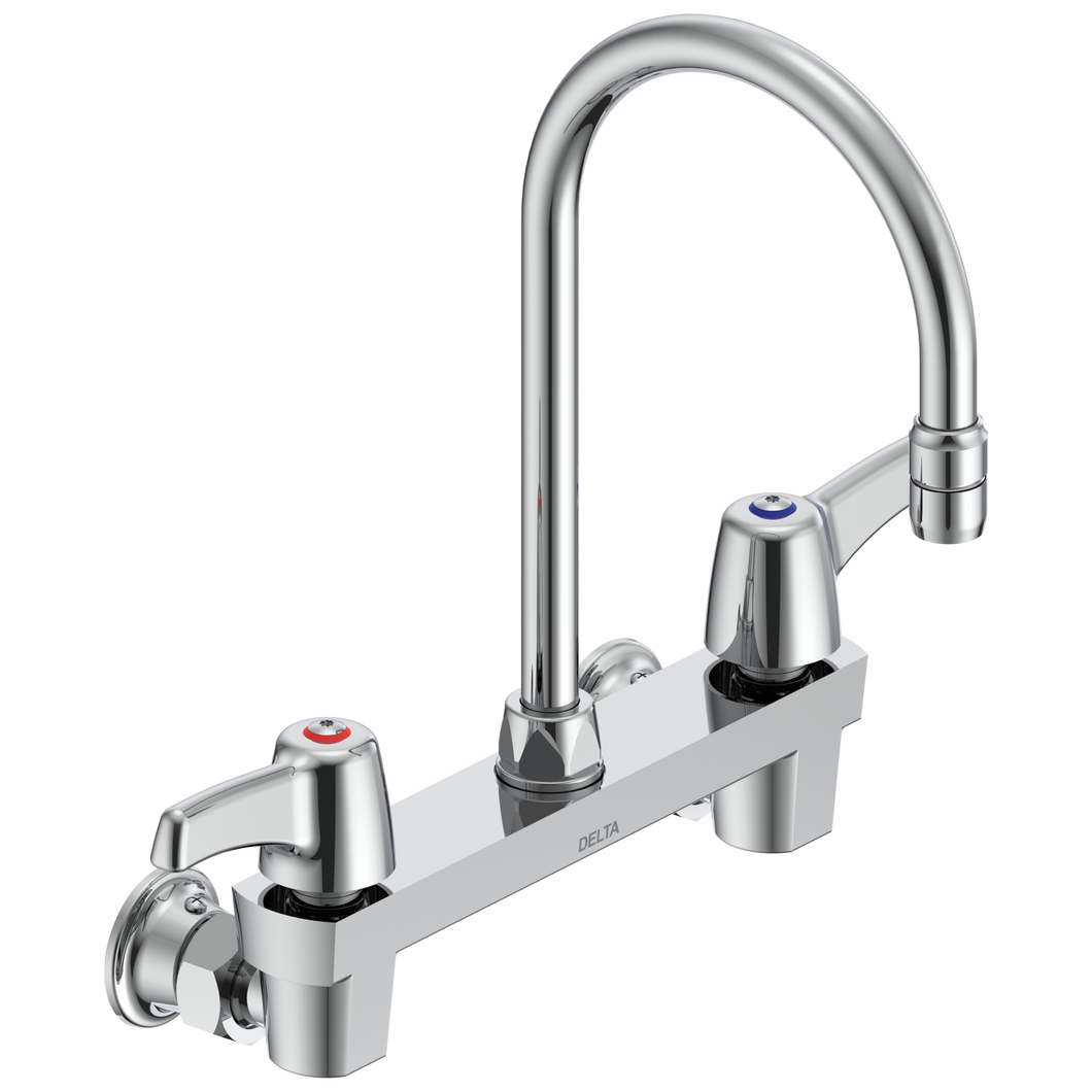 Delta Commercial 28C3 / 28C4 / 28C6: Two Handle 8" Wall Mount Service Sink Faucet