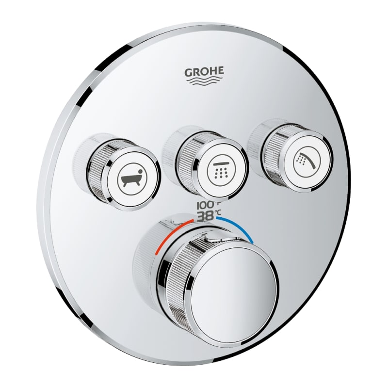 Grohe 29138 Grohtherm Smart Control Triple Function Thermostatic Trim with Control Module