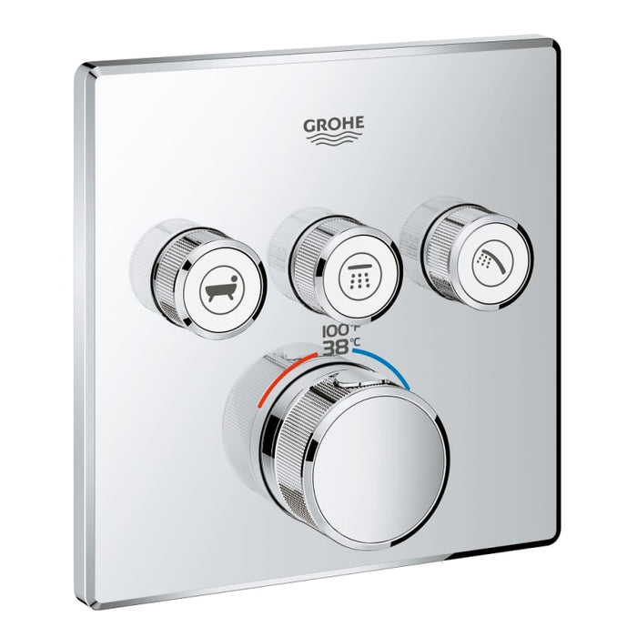 Grohe 29142000 Grohtherm Smart Control Triple Function Thermostatic Valve Trim Only with Smart Control, EcoJoy, and Turbo Stat
