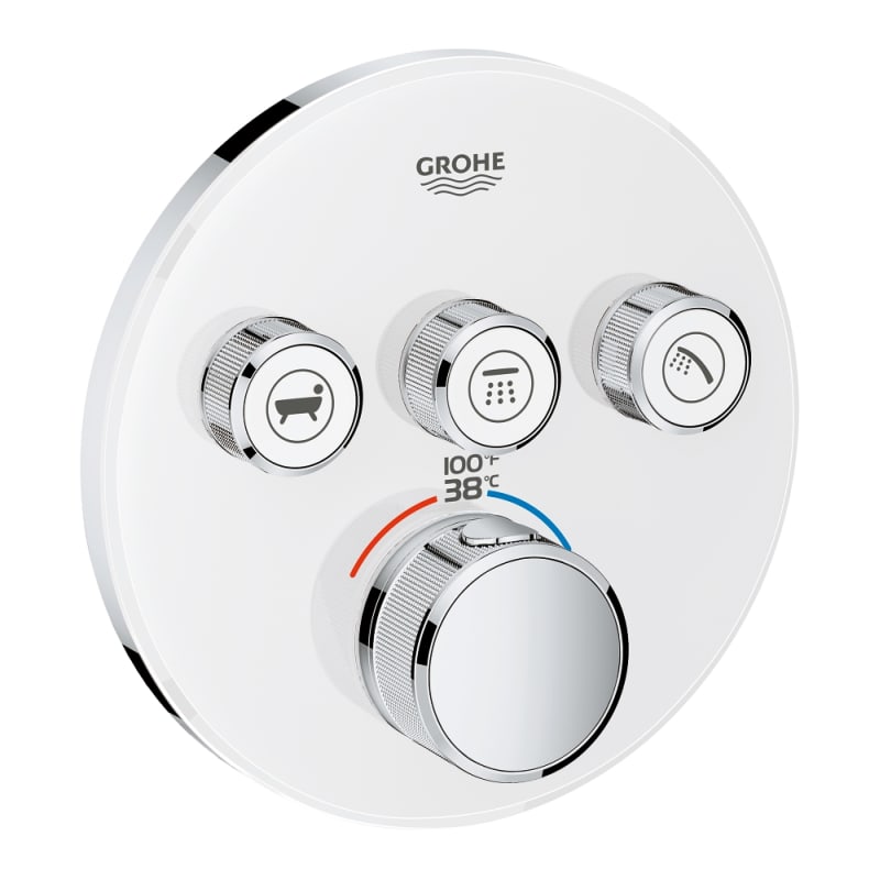Grohe 29161LS0 Grohtherm Smart Control Triple Function Thermostatic Valve Trim Only with Smart Control, EcoJoy, and Turbo Stat