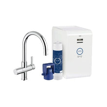 Load image into Gallery viewer, Grohe 31251-PARANT Blue 16 Inch Single Hole Deck Mounted Kitchen Faucet with Chilled &amp;amp; Sparkling Starter kit
