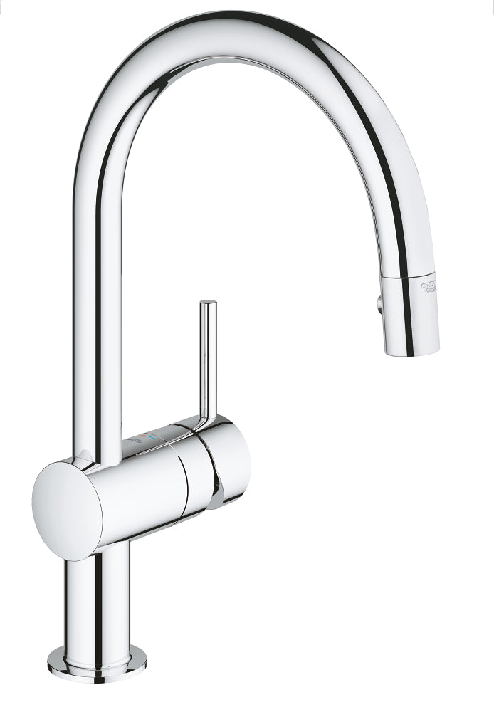 Grohe 31378 Minta Pull-Down High-Arc Kitchen Faucet with 2-Function Locking Sprayer