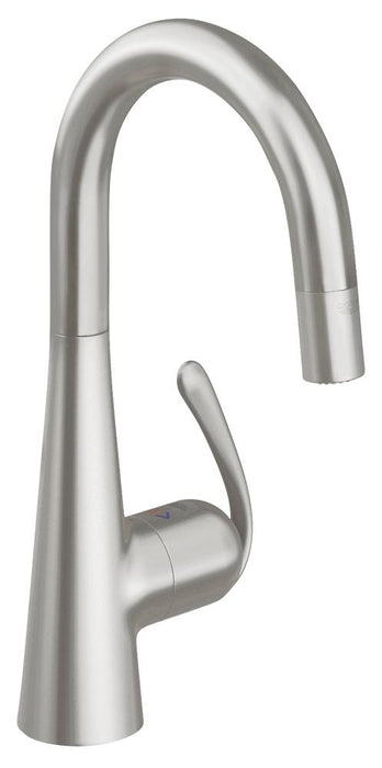 Grohe Ladylux Pro High-Arc Bar Faucet with 2-Function Locking Sprayer