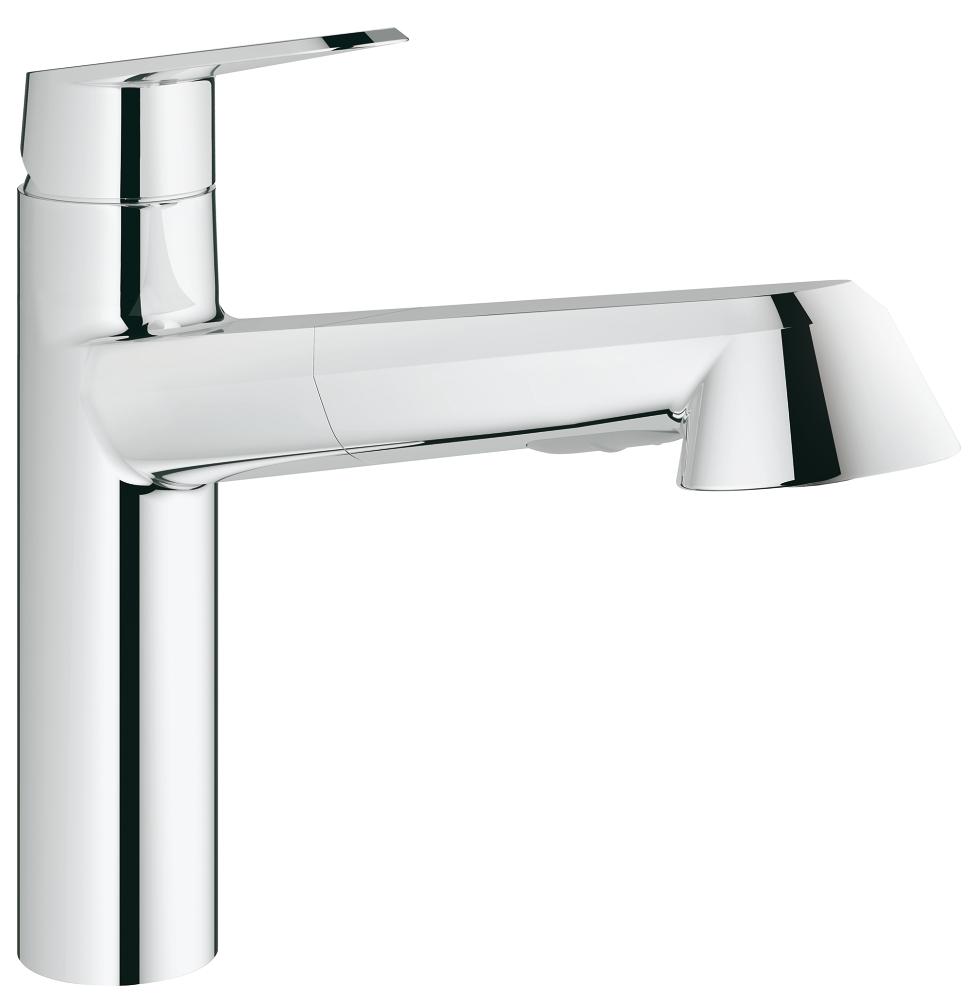 Grohe 33330002 Eurodisc Cosmopolitan Pull-Out Kitchen Faucet with 2-Function Locking Sprayer