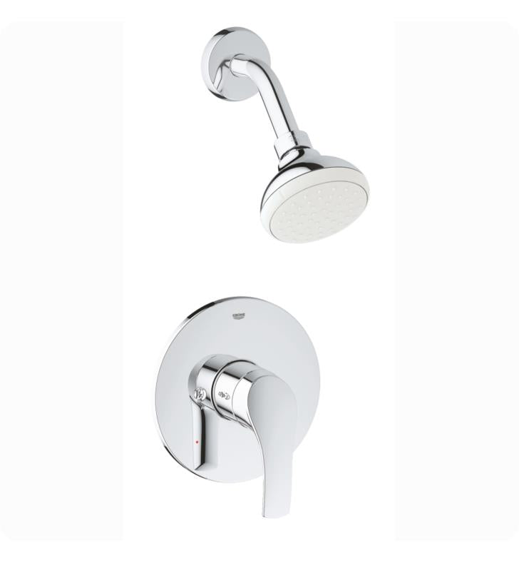 Grohe 3501420A Eurosmart Wall Mount Pressure Balance Valve Bathtub/Shower Combo Faucet