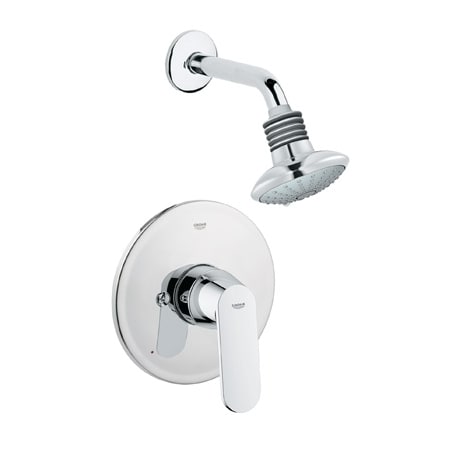 Grohe Eurosmart Cosmopolitan Pressure Balanced Shower with Valve Trim, Multi Function Shower Head, Shower Arm & Flange
