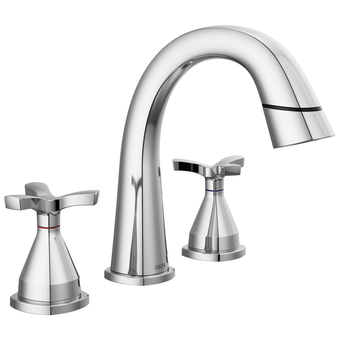 Delta Stryke: Two Handle Widespread Pull Down Bathroom Faucet