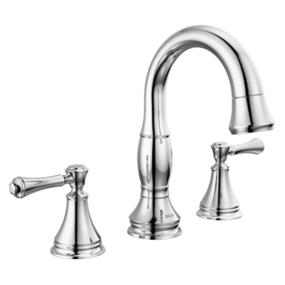 Delta Cassidy: Two Handle Widespread Pull Down Bathroom Faucet