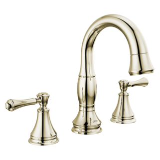 Delta Cassidy: Two Handle Widespread Pull Down Bathroom Faucet