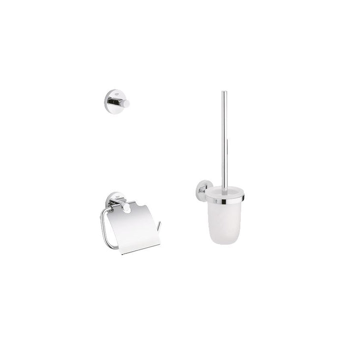 Grohe 40407001 Essentials Wall Mount Bathroom Accessory Set Includes Toilet Paper Holder