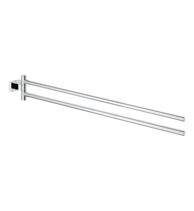 Grohe Essentials Cube 1-1/8 Inch Wall Mount Double Towel Bar