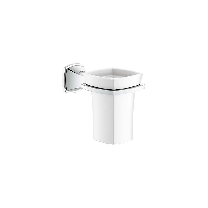 Grohe Grandera 3-1/8 Inch Wall Mount Toothbrush Holder Ceramic Tumbler