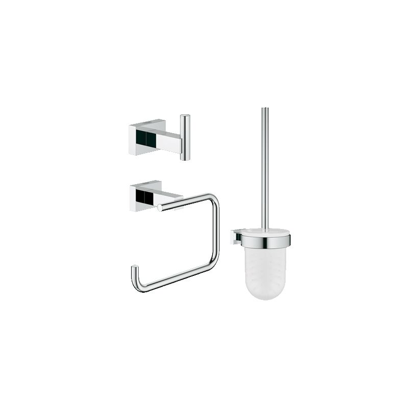 Grohe 40757001 Essentials Cube Wall Mount Bathroom Accessory Set — Easy ...