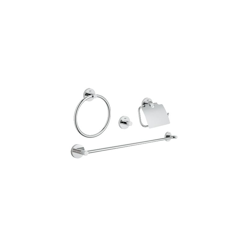 Grohe 40776001 Essentials Wall Mount Bathroom Accessory Set Includes Robe Hook