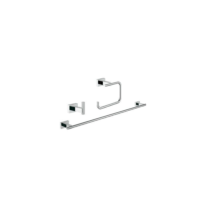 Grohe Essentials Cube Accessory Kit-Includes Towel Bar Toilet Paper Holder and Robe Hook
