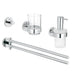 Grohe Essentials Bathroom Package with Towel Bar Robe Hook Tumbler and Soap Dispenser