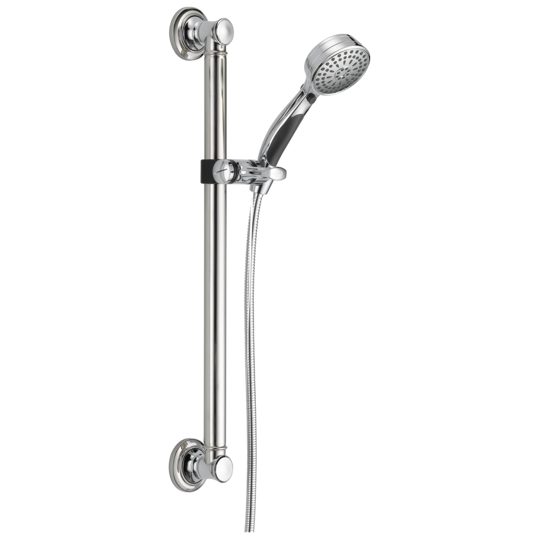 Delta Universal Showering Components: ActivTouch 9-Setting Hand Shower with Traditional Slide Bar / Grab Bar