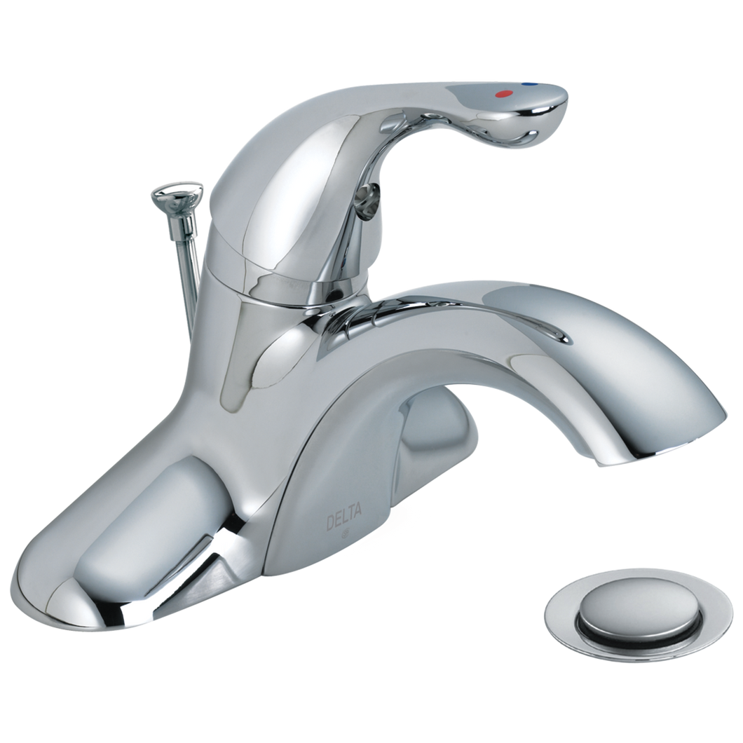 Delta 520LF-HGMHDF Center Set Bathroom Faucet with Diamond Seal Technology - Free Drain Assembly