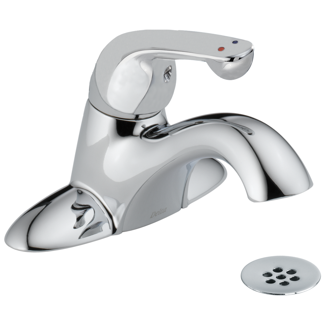 Delta 523LF-HDF Commercial Single Handle Center Set Bathroom Faucet with Metal Lever Handle