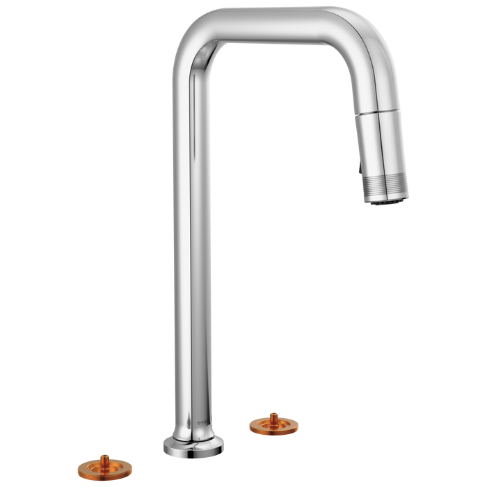 Brizo Kintsu: Widespread Pull-Down Faucet with Square Spout - Less Handles
