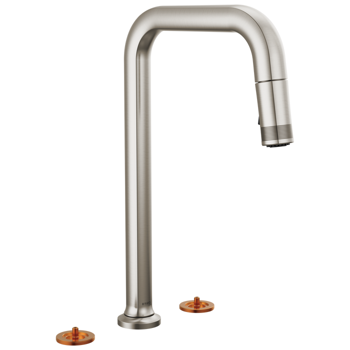 Brizo Kintsu: Widespread Pull-Down Faucet with Square Spout - Less Handles
