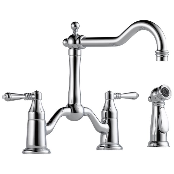 Brizo Brizo Tresa: Two Handle Bridge Kitchen Faucet with Spray