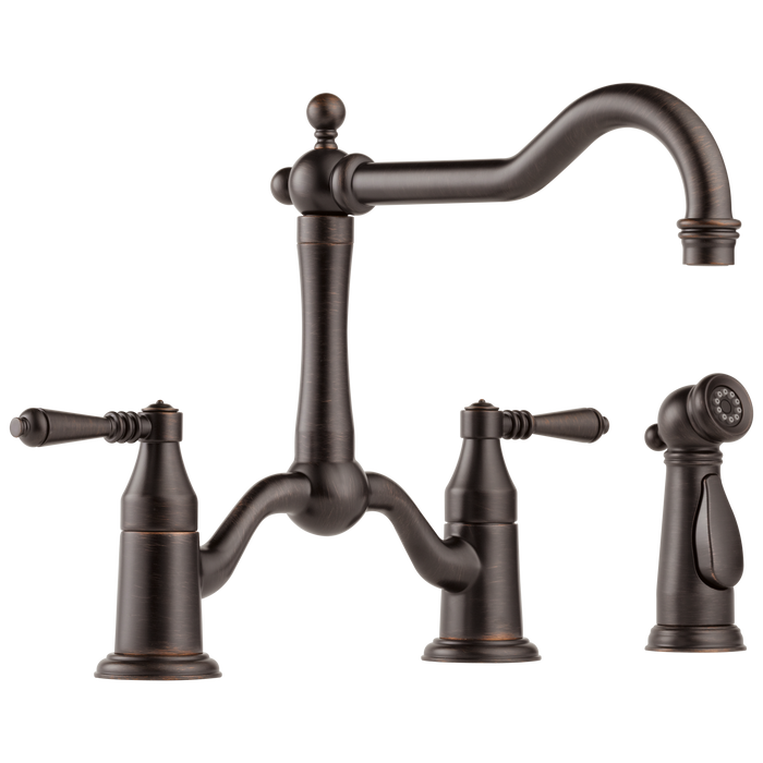 Brizo Brizo Tresa: Two Handle Bridge Kitchen Faucet with Spray