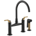 Brizo Litze: Bridge Faucet with Arc Spout and Industrial Handle