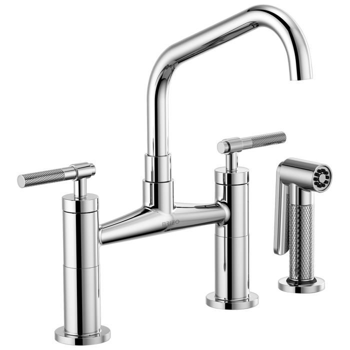 Brizo Brizo Litze: Bridge Faucet with Angled Spout and Knurled Handle