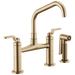 Brizo Litze: Bridge Faucet with Angled Spout and Industrial Handle