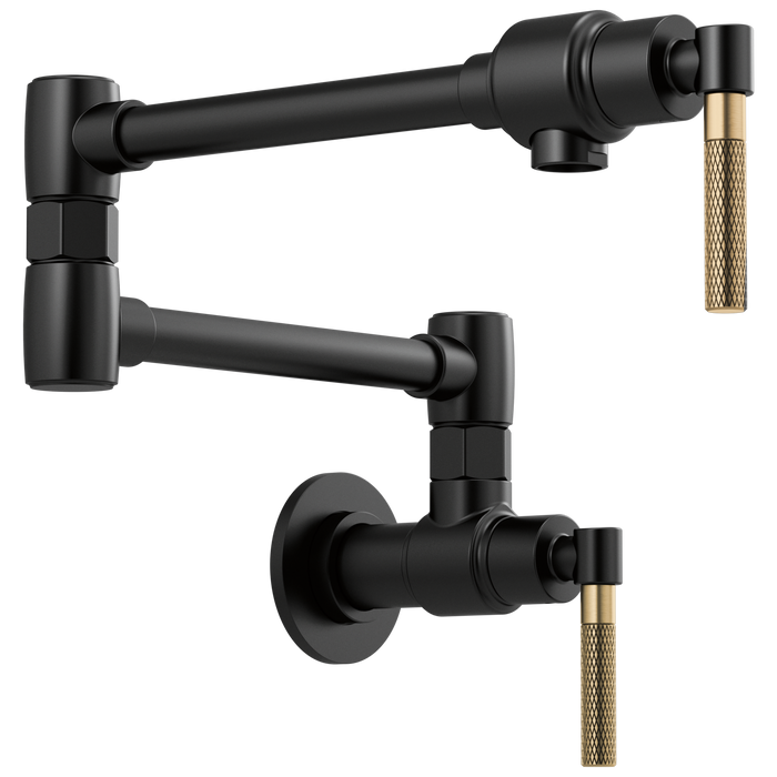 Brizo Brizo Litze: Litze Wall Mount Pot Filler with Knurled Handle