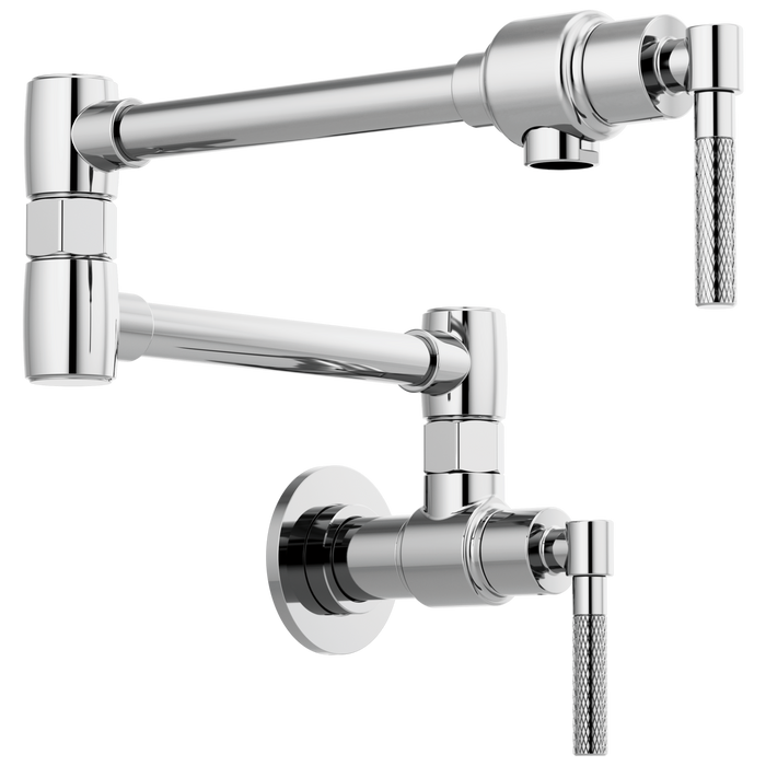 Brizo Brizo Litze: Litze Wall Mount Pot Filler with Knurled Handle