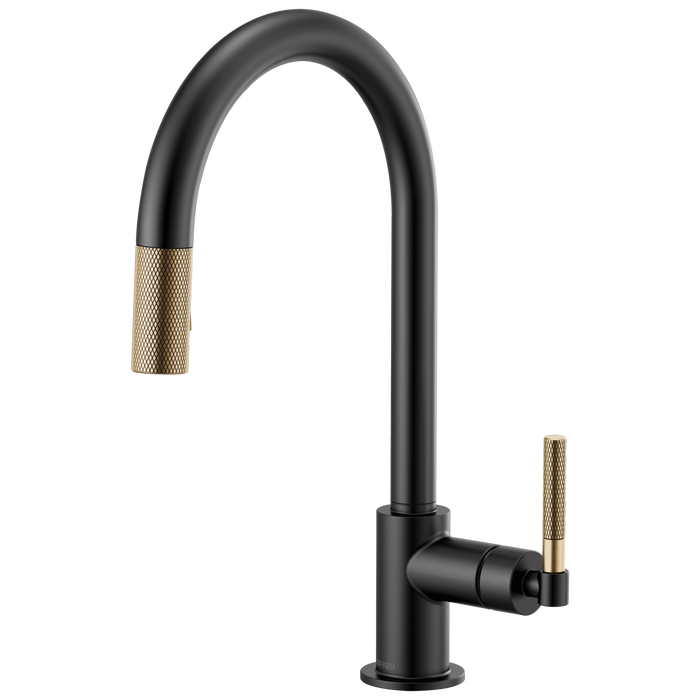 Brizo Brizo Litze: Pull-Down Faucet with Arc Spout and Knurled Handle