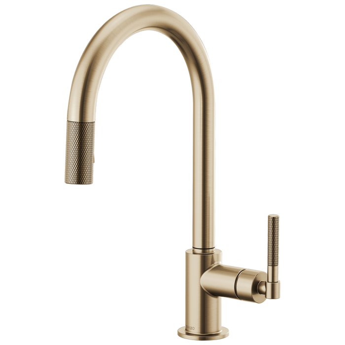 Brizo Brizo Litze: Pull-Down Faucet with Arc Spout and Knurled Handle