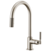 Brizo Brizo Litze: Pull-Down Faucet with Arc Spout and Knurled Handle