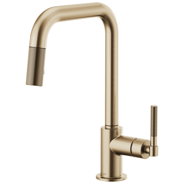 Brizo Brizo Litze: Pull-Down Faucet with Square Spout and Knurled Handle