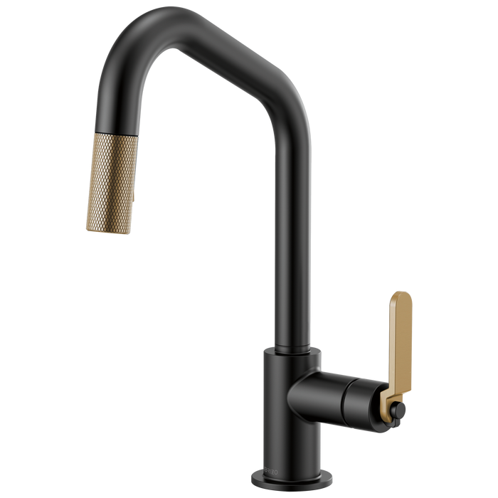 Brizo Litze: Pull-Down Faucet with Angled Spout and Industrial Handle
