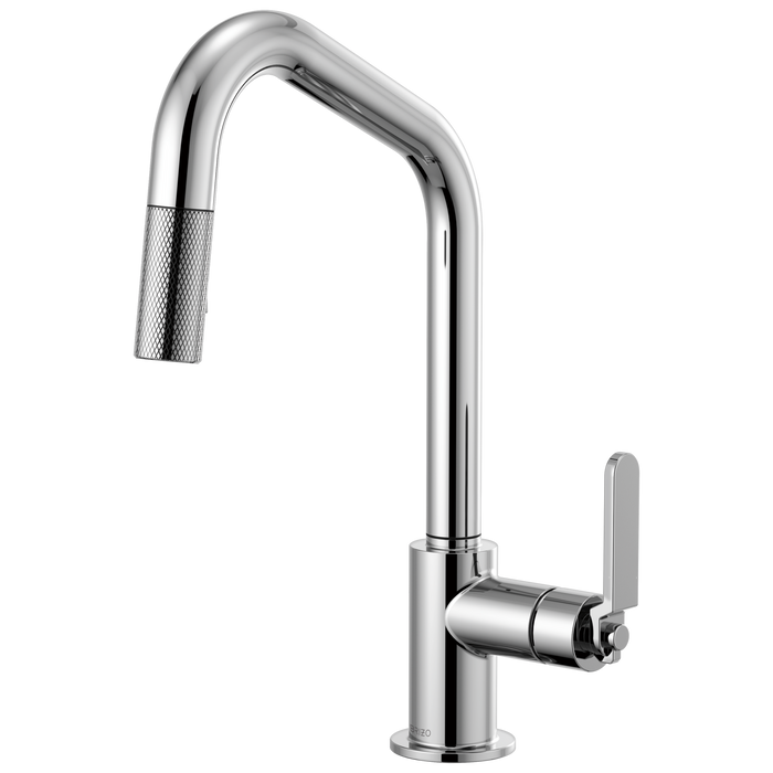 Brizo Litze: Pull-Down Faucet with Angled Spout and Industrial Handle
