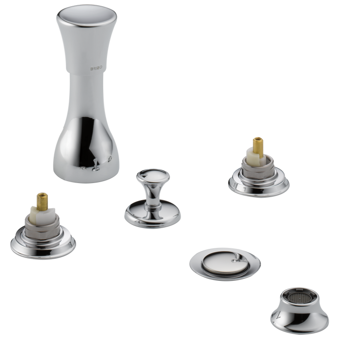 Brizo Baliza: 4-Hole Mount Bidet Faucet with Vacuum Breaker - Less Handles
