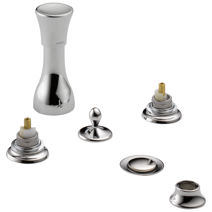 Brizo Brizo Charlotte: 4-Hole Mount Bidet Faucet with Vacuum Breaker - Less Handles